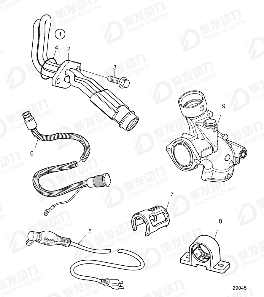 volvo penta Engine heater 22856526 Drawing volvo penta Engine heater 22856526 Drawing